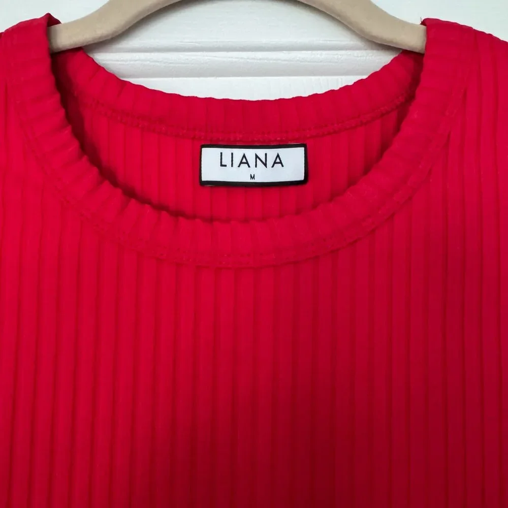 Liana Leset Red Short Sleeve Crop Baby Tee - Picture 3 of 3